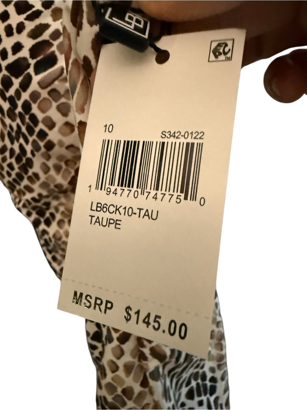 La Blanca Taupe Animal Print One Piece 10 Swimsuit NWT Resortwear Euro Summer - Picture 7 of 7